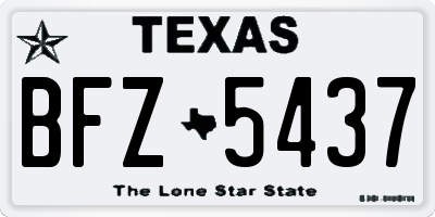 TX license plate BFZ5437