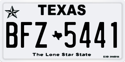 TX license plate BFZ5441