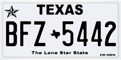 TX license plate BFZ5442