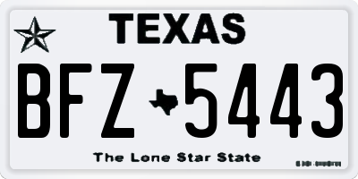 TX license plate BFZ5443