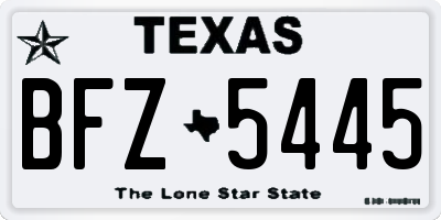 TX license plate BFZ5445