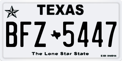 TX license plate BFZ5447
