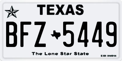 TX license plate BFZ5449