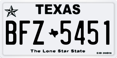 TX license plate BFZ5451
