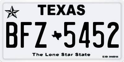 TX license plate BFZ5452