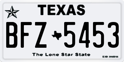 TX license plate BFZ5453