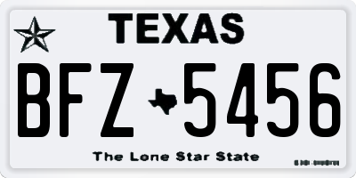 TX license plate BFZ5456