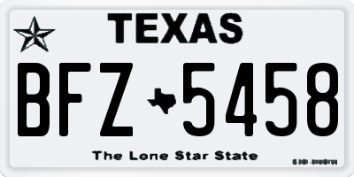 TX license plate BFZ5458
