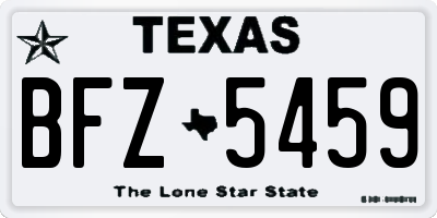TX license plate BFZ5459