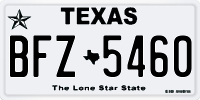 TX license plate BFZ5460