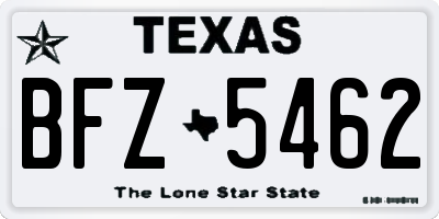 TX license plate BFZ5462