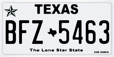 TX license plate BFZ5463