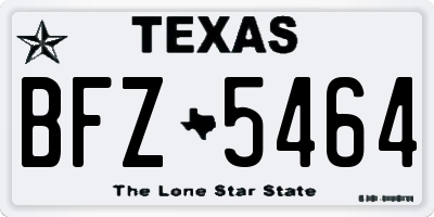 TX license plate BFZ5464
