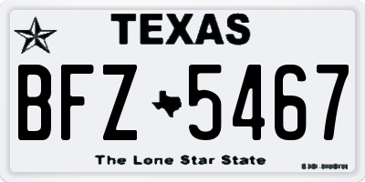 TX license plate BFZ5467