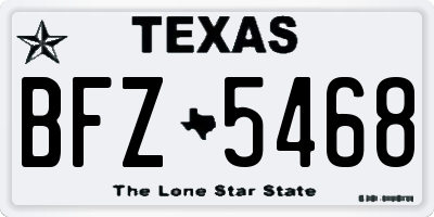 TX license plate BFZ5468