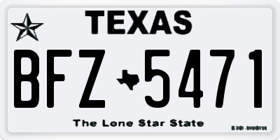TX license plate BFZ5471
