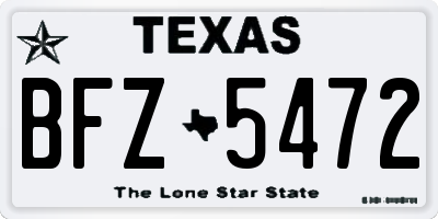 TX license plate BFZ5472