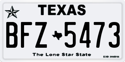 TX license plate BFZ5473