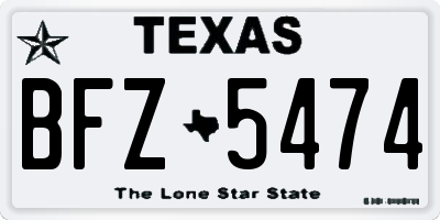 TX license plate BFZ5474