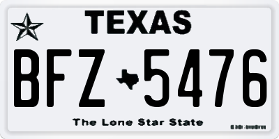 TX license plate BFZ5476