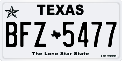 TX license plate BFZ5477