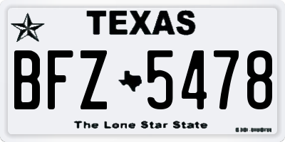 TX license plate BFZ5478