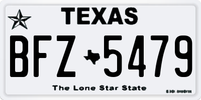 TX license plate BFZ5479