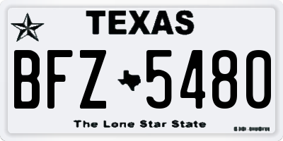 TX license plate BFZ5480