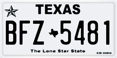 TX license plate BFZ5481