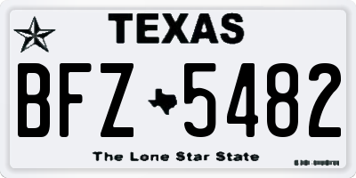 TX license plate BFZ5482