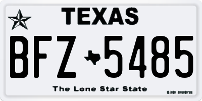 TX license plate BFZ5485