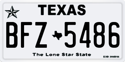 TX license plate BFZ5486