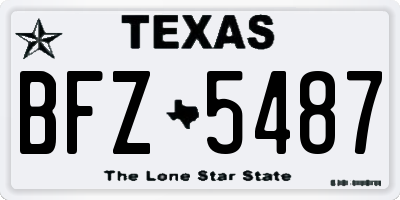 TX license plate BFZ5487