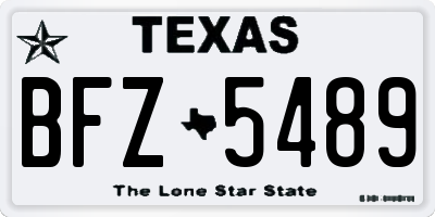 TX license plate BFZ5489