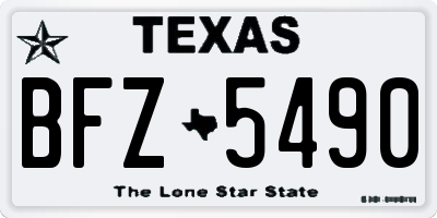 TX license plate BFZ5490