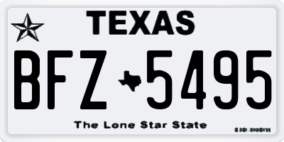 TX license plate BFZ5495