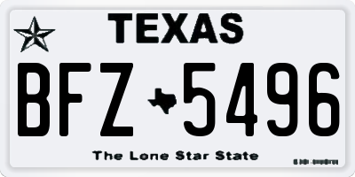TX license plate BFZ5496