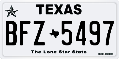 TX license plate BFZ5497