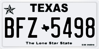 TX license plate BFZ5498