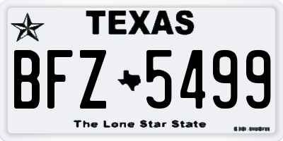 TX license plate BFZ5499