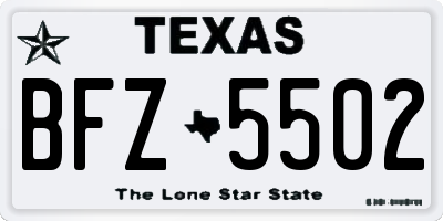 TX license plate BFZ5502