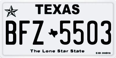 TX license plate BFZ5503