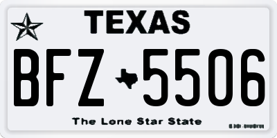 TX license plate BFZ5506