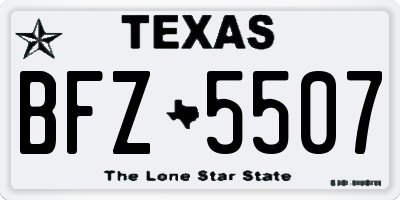 TX license plate BFZ5507