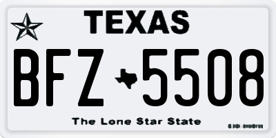 TX license plate BFZ5508