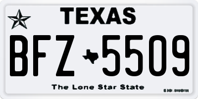 TX license plate BFZ5509
