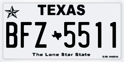 TX license plate BFZ5511