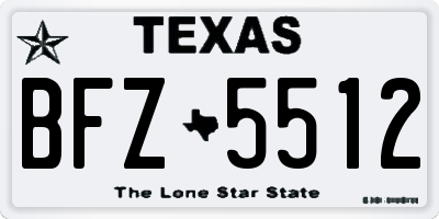 TX license plate BFZ5512