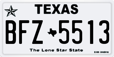 TX license plate BFZ5513
