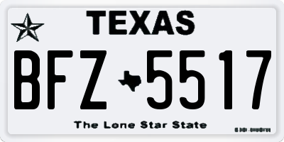 TX license plate BFZ5517